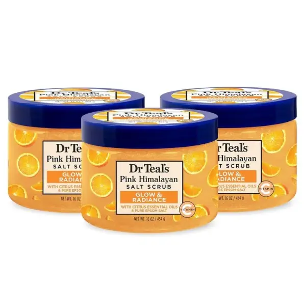 Dr. Teal's Pink Himalayan Salt Scrub – Glow & Radiance with Citrus Oils & Epsom Salt