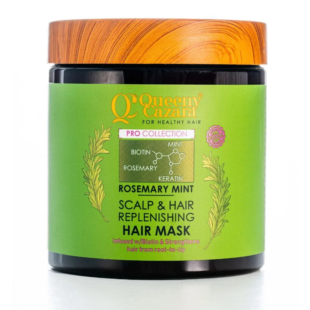 QUEENY CAZARA ROSEMARY MINT SCALP & HAIR REPLENISHING HAIR MASK
