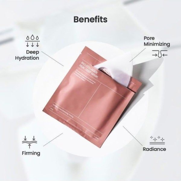 Bio-Collagen Real Deep Mask (34g x 4ea)x2 PACK OF 2, Hydrating Overnight Mask