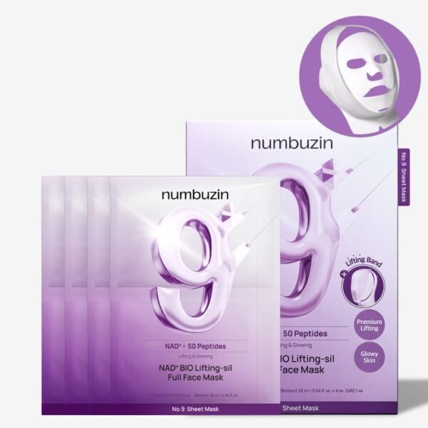 numbuzin No_9 NAD Bio Lifting Full Cover Facial Mask (4pcs) _ Kiyoko Beauty numbuzin No_9 NAD Bio Lifting Full Cover Facial Mask (4pcs) _ Kiyoko Beauty